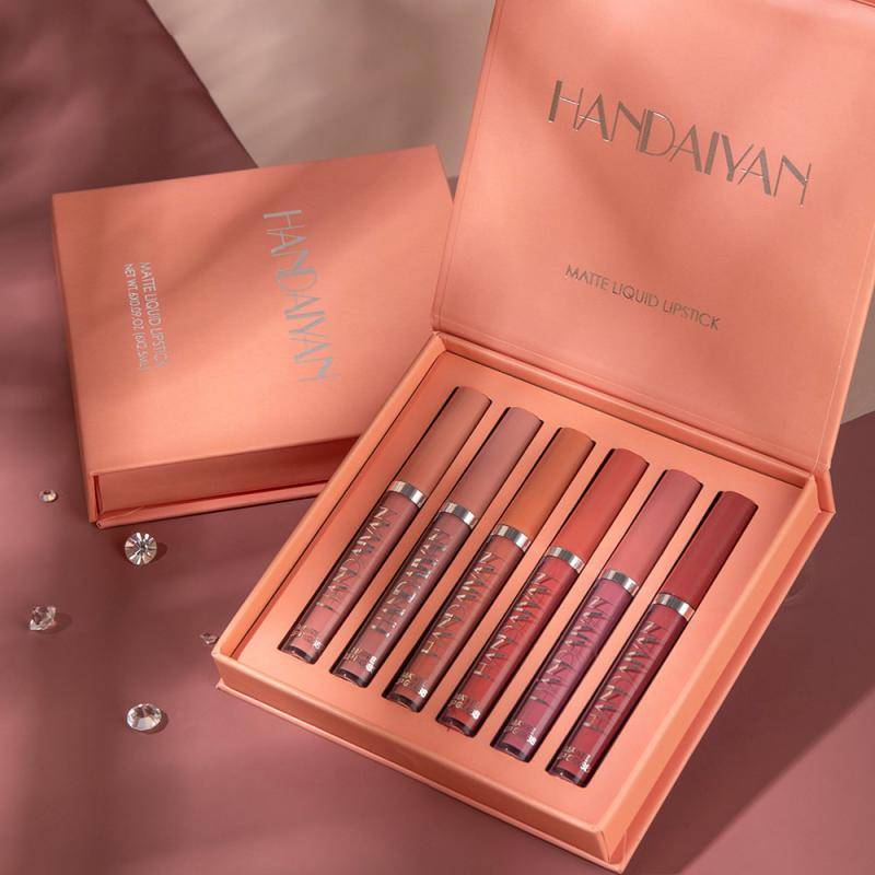 Matte Lipstick Liquid Makeup Set Long-Lasting Wear Non-Stick Cup, Waterproof Lip Gloss
