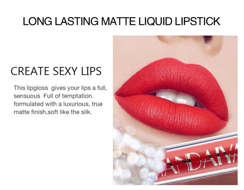 Matte Lipstick Liquid Makeup Set Long-Lasting Wear Non-Stick Cup, Waterproof Lip Gloss