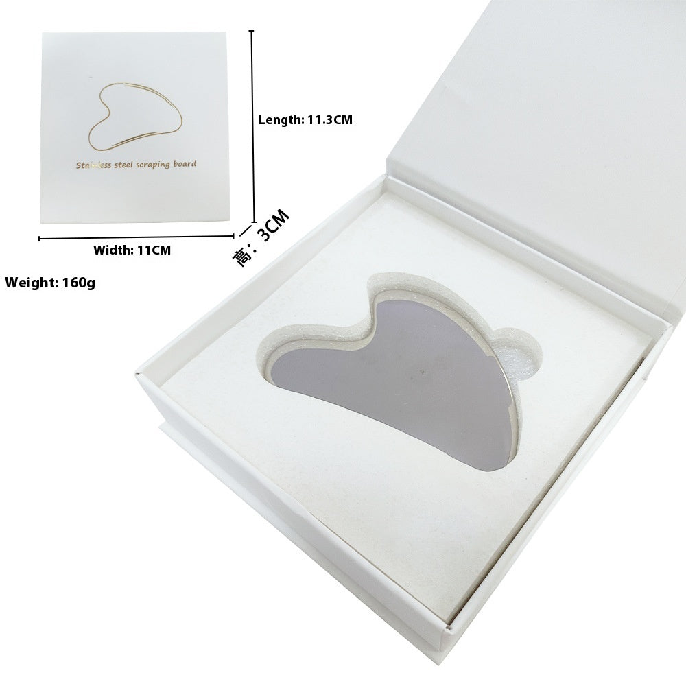 Gua Sha Stainless Steel Heart-shaped Hand Face Metal Massage Scrapping Plate