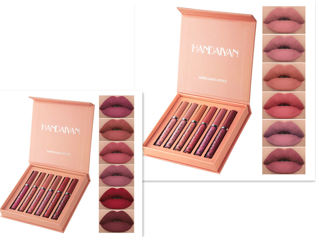 Matte Lipstick Liquid Makeup Set Long-Lasting Wear Non-Stick Cup, Waterproof Lip Gloss