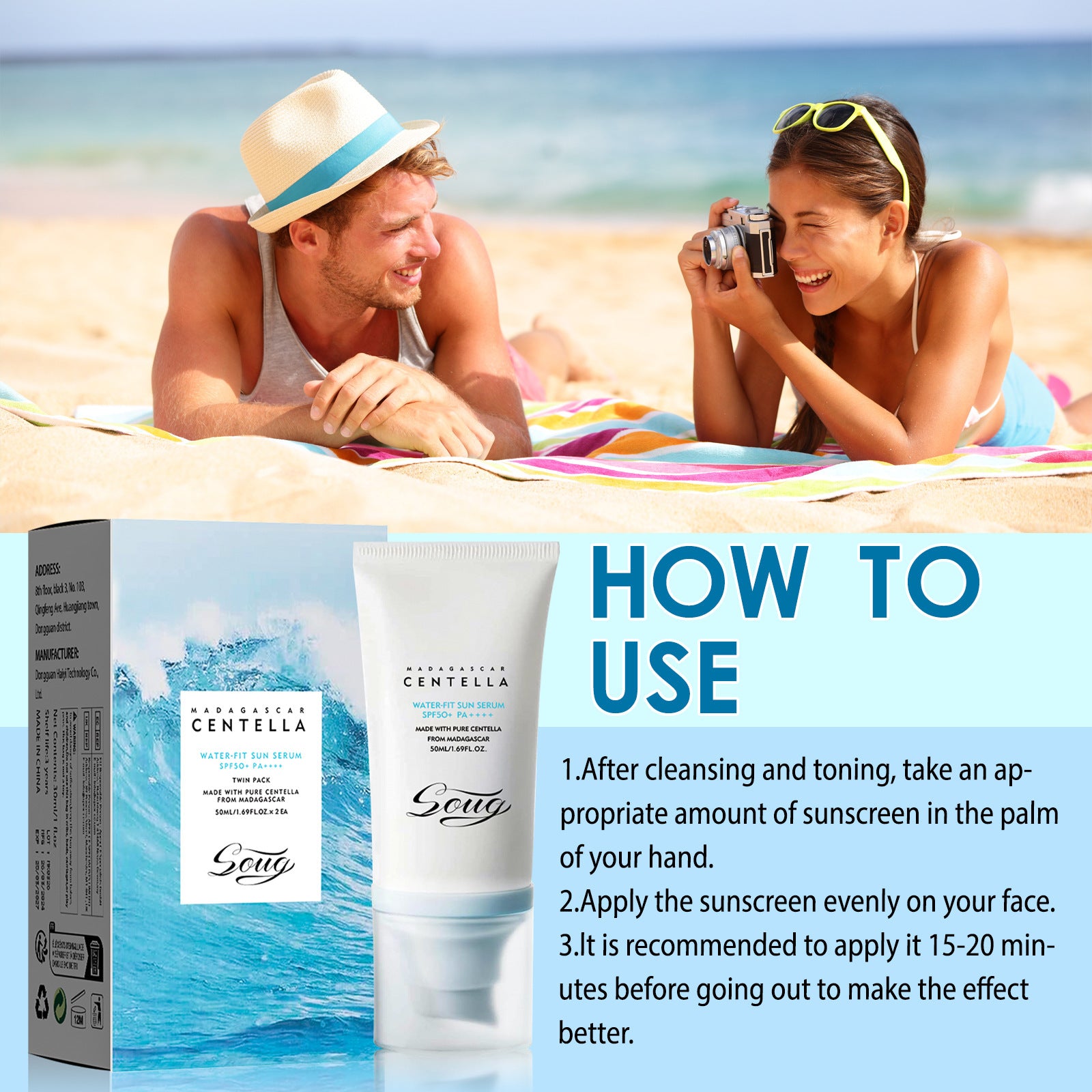 Water-fit Sun Serum Moisturizing And Waterproof Sweat-proof Makeup Primer Mild