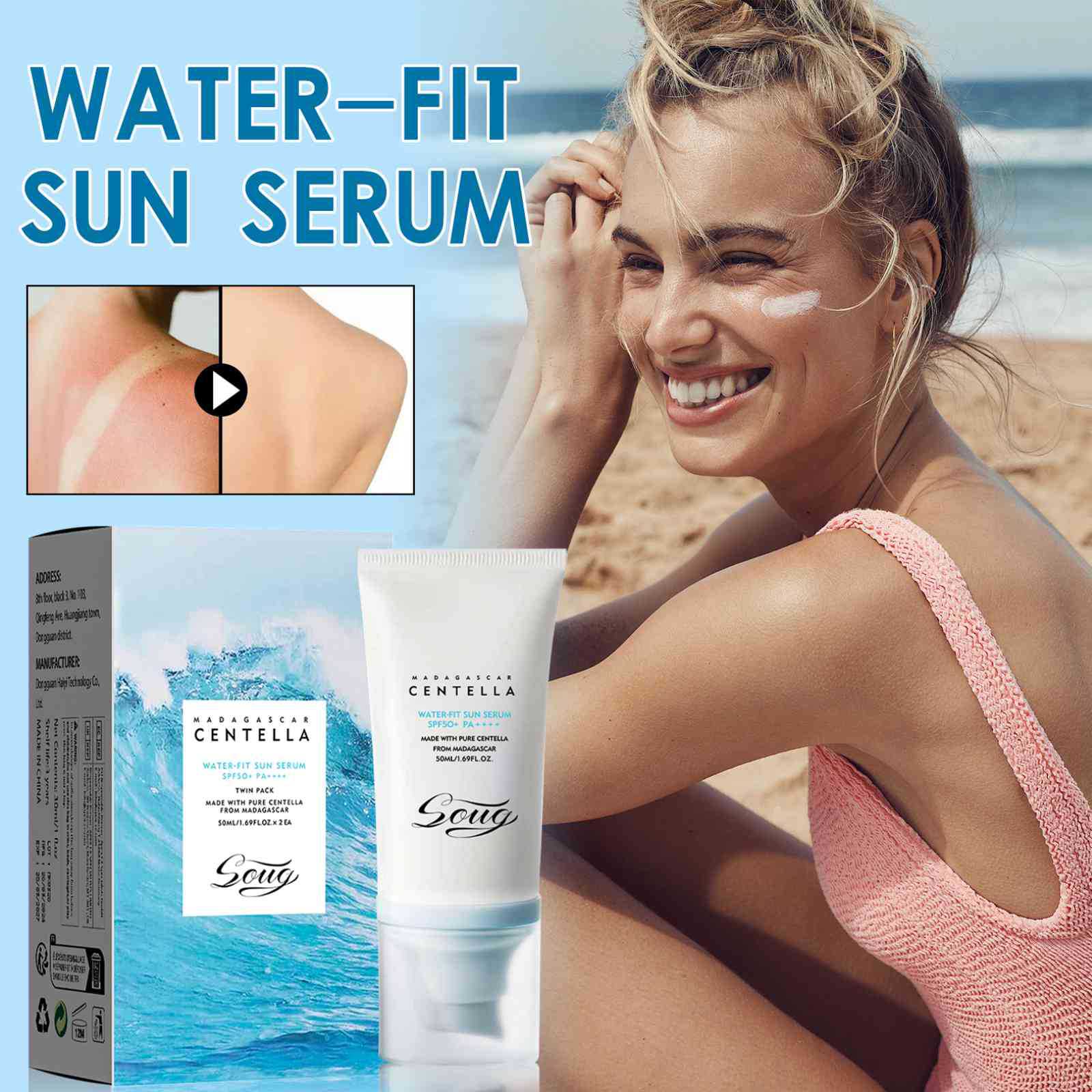 Water-fit Sun Serum Moisturizing And Waterproof Sweat-proof Makeup Primer Mild