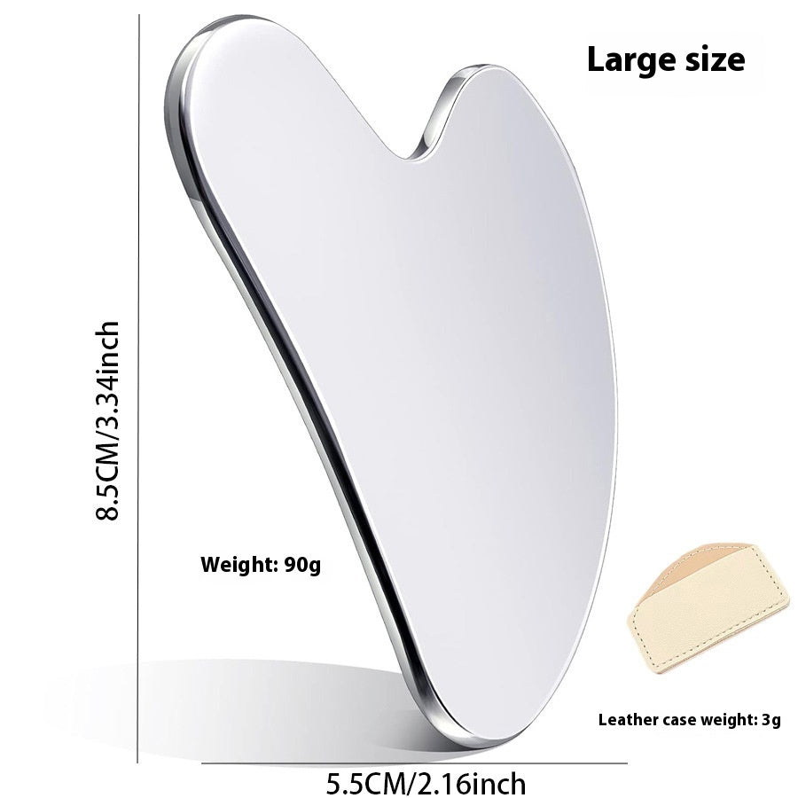 Gua Sha Stainless Steel Heart-shaped Hand Face Metal Massage Scrapping Plate